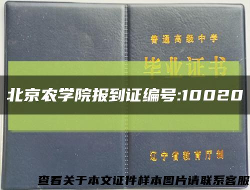 北京农学院报到证编号:10020缩略图