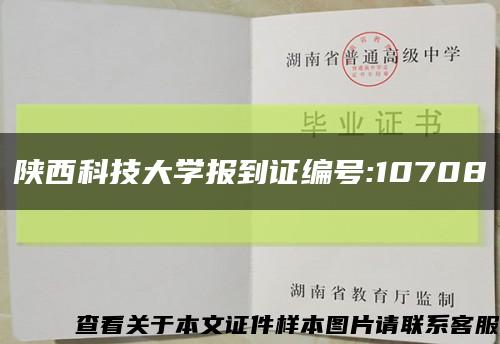 陕西科技大学报到证编号:10708缩略图