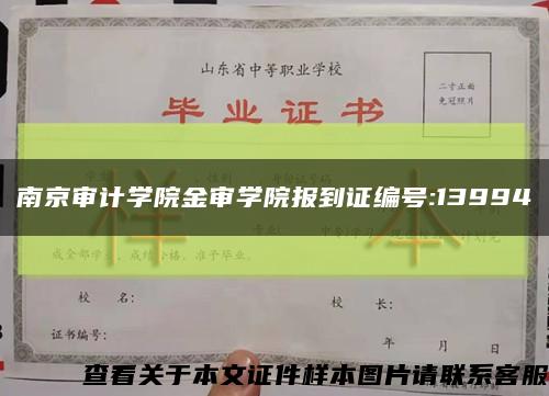 南京审计学院金审学院报到证编号:13994缩略图