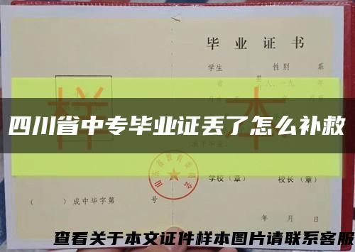 四川省中专毕业证丢了怎么补救缩略图
