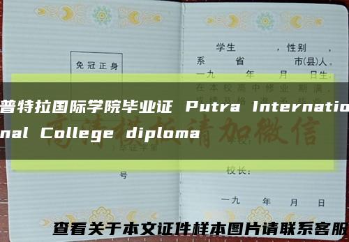 普特拉国际学院毕业证 Putra International College diploma缩略图
