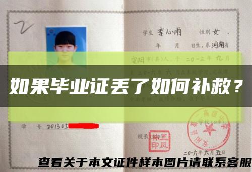 如果毕业证丢了如何补救？缩略图