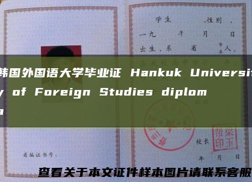 韩国外国语大学毕业证 Hankuk University of Foreign Studies diploma缩略图