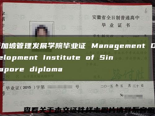 新加坡管理发展学院毕业证 Management Development Institute of Singapore diploma缩略图