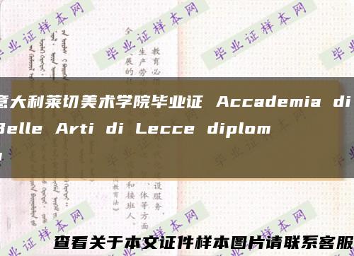 意大利莱切美术学院毕业证 Accademia di Belle Arti di Lecce diploma缩略图
