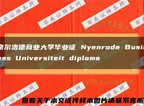 奈尔洛德商业大学毕业证 Nyenrode Business Universiteit diploma缩略图