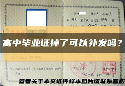 高中毕业证掉了可以补发吗？缩略图
