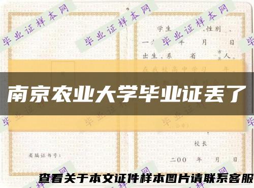 南京农业大学毕业证丢了缩略图