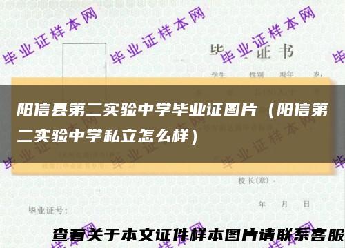 阳信县第二实验中学毕业证图片（阳信第二实验中学私立怎么样）缩略图