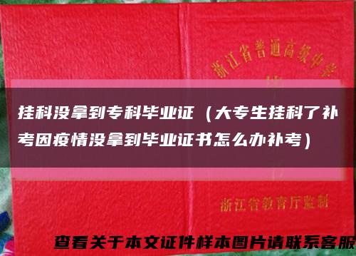 挂科没拿到专科毕业证（大专生挂科了补考因疫情没拿到毕业证书怎么办补考）缩略图