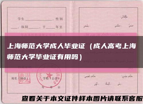上海师范大学成人毕业证（成人高考上海师范大学毕业证有用吗）缩略图