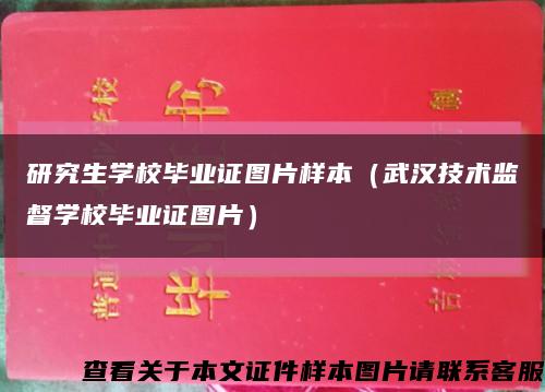研究生学校毕业证图片样本（武汉技术监督学校毕业证图片）缩略图