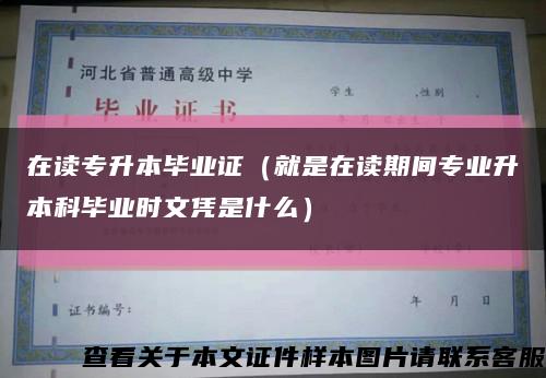 在读专升本毕业证（就是在读期间专业升本科毕业时文凭是什么）缩略图