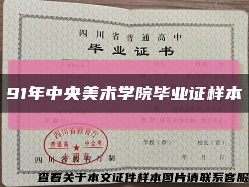 91年中央美术学院毕业证样本缩略图