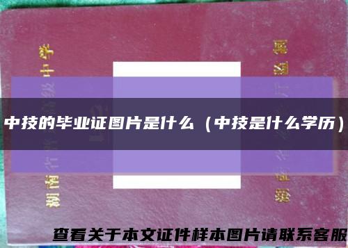 中技的毕业证图片是什么（中技是什么学历）缩略图