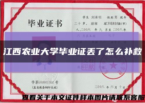 江西农业大学毕业证丢了怎么补救缩略图