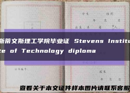 斯蒂文斯理工学院毕业证 Stevens Institute of Technology diploma缩略图