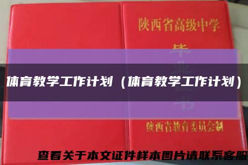 体育教学工作计划（体育教学工作计划）缩略图