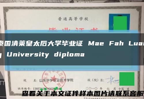 泰国清莱皇太后大学毕业证 Mae Fah Luang University diploma缩略图