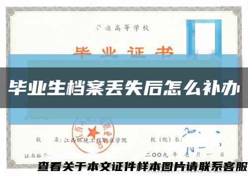 毕业生档案丢失后怎么补办缩略图