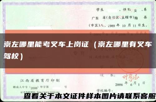 崇左哪里能考叉车上岗证（崇左哪里有叉车驾校）缩略图