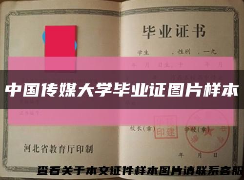中国传媒大学毕业证图片样本缩略图