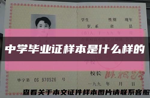 中学毕业证样本是什么样的缩略图