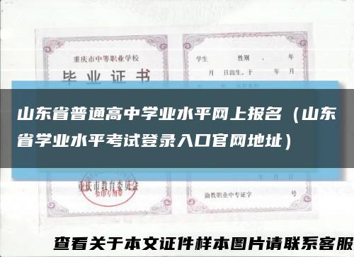 山东省普通高中学业水平网上报名（山东省学业水平考试登录入口官网地址）缩略图