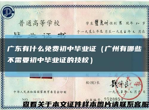 广东有什么免费初中毕业证（广州有哪些不需要初中毕业证的技校）缩略图