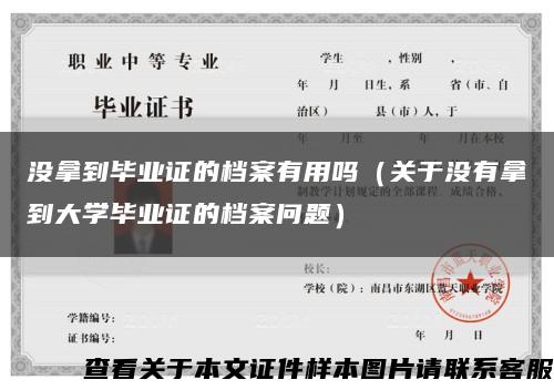 没拿到毕业证的档案有用吗（关于没有拿到大学毕业证的档案问题）缩略图