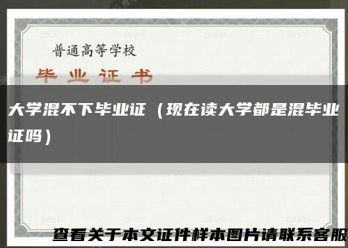 大学混不下毕业证（现在读大学都是混毕业证吗）缩略图