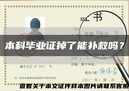 本科毕业证掉了能补救吗？缩略图