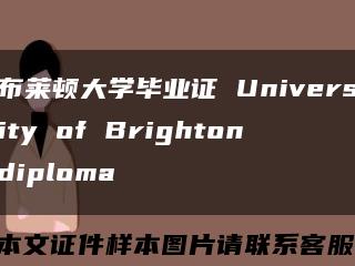 布莱顿大学毕业证 University of Brighton diploma缩略图