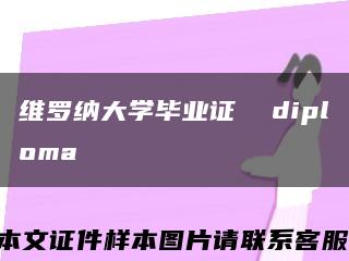维罗纳大学毕业证  diploma缩略图