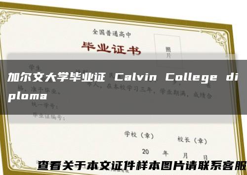 加尔文大学毕业证 Calvin College diploma缩略图