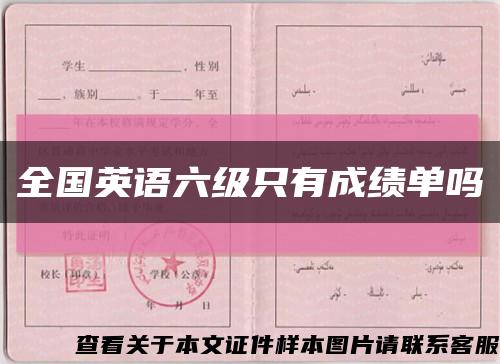 全国英语六级只有成绩单吗缩略图