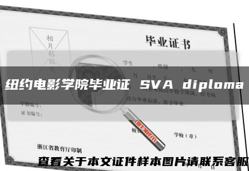 纽约电影学院毕业证 SVA diploma缩略图