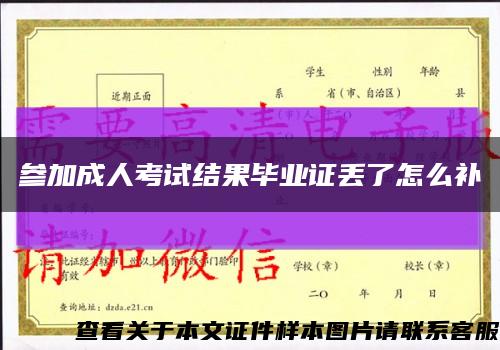 参加成人考试结果毕业证丢了怎么补缩略图