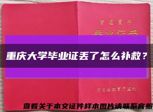 重庆大学毕业证丢了怎么补救？缩略图