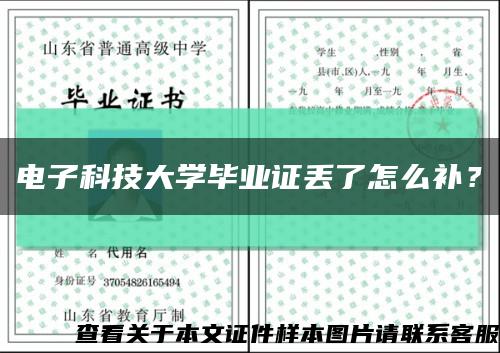 电子科技大学毕业证丢了怎么补？缩略图