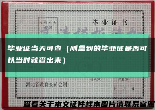 毕业证当天可查（刚拿到的毕业证是否可以当时就查出来）缩略图