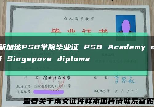 新加坡PSB学院毕业证 PSB Academy of Singapore diploma缩略图