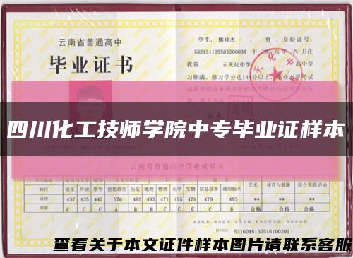 四川化工技师学院中专毕业证样本缩略图