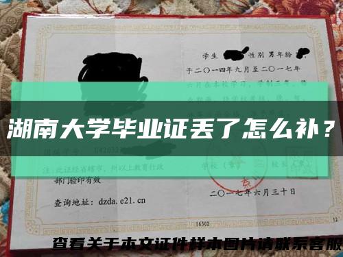 湖南大学毕业证丢了怎么补？缩略图