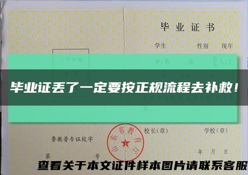 毕业证丢了一定要按正规流程去补救！缩略图