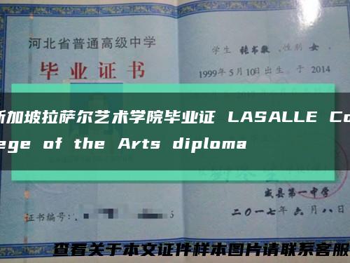 新加坡拉萨尔艺术学院毕业证 LASALLE College of the Arts diploma缩略图