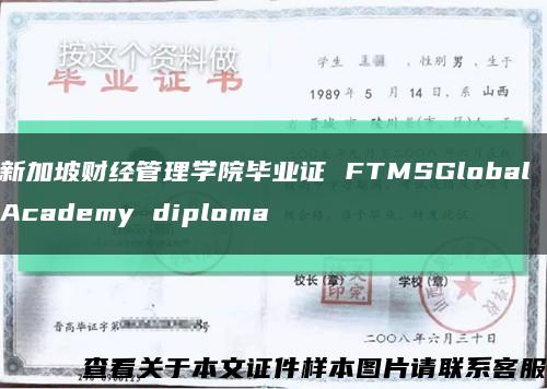 新加坡财经管理学院毕业证 FTMSGlobal Academy diploma缩略图