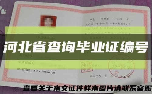 河北省查询毕业证编号缩略图