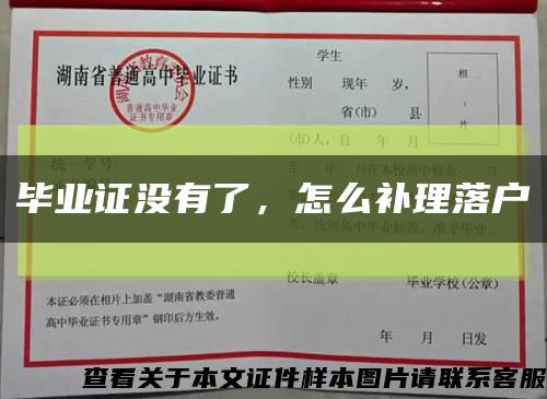 毕业证没有了，怎么补理落户缩略图