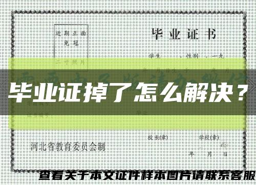 毕业证掉了怎么解决？缩略图